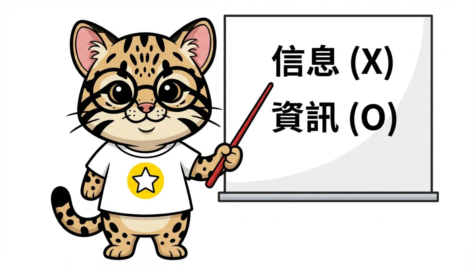 Illustration showing correct Traditional Chinese terminology