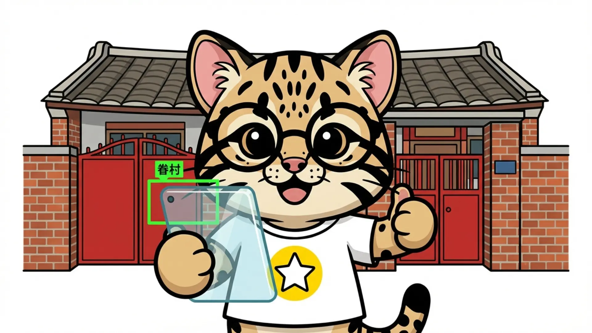 Taiwanese traditional architecture illustration